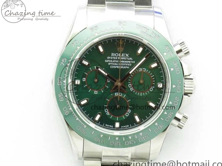 Ceramic A7750 Daytona on Dial SS Green 116520 Real SS Stick Markers Bezel Bracelet Edition UBF Best 0301